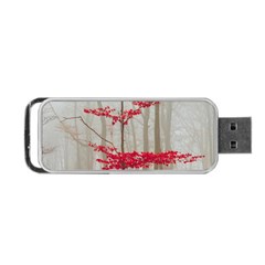 Magic Forest In Red And White Portable Usb Flash (one Side) by wsfcow