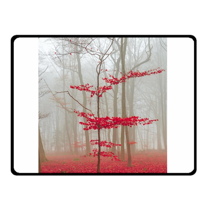 Magic forest in red and white Double Sided Fleece Blanket (Small) 
