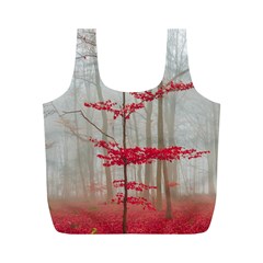 Magic forest in red and white Full Print Recycle Bags (M) 