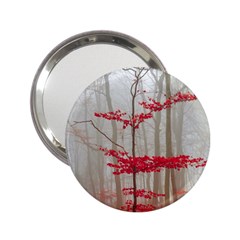 Magic Forest In Red And White 2 25  Handbag Mirrors by wsfcow