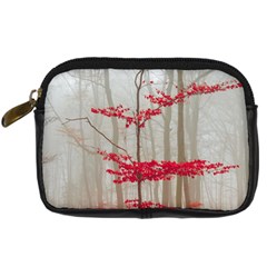 Magic Forest In Red And White Digital Camera Cases
