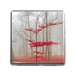 Magic Forest In Red And White Memory Card Reader (Square)