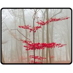 Magic Forest In Red And White Fleece Blanket (Medium)  60 x50  Blanket Front