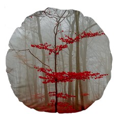 Magic Forest In Red And White Large 18  Premium Round Cushions by wsfcow