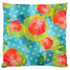 Red Cherries Large Cushion Case (two Sides) by DanaeStudio