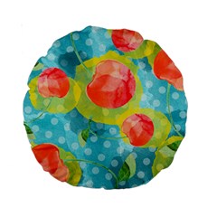 Red Cherries Standard 15  Premium Round Cushions by DanaeStudio