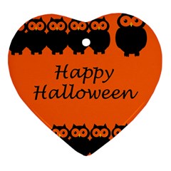 Happy Halloween - Owls Ornament (heart)  by Valentinaart