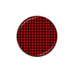 Lumberjack Plaid Fabric Pattern Red Black Hat Clip Ball Marker (10 Pack) by EDDArt