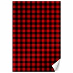 Lumberjack Plaid Fabric Pattern Red Black Canvas 12  x 18   11.88 x17.36  Canvas - 1