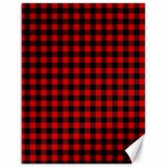 Lumberjack Plaid Fabric Pattern Red Black Canvas 18  X 24   by EDDArt