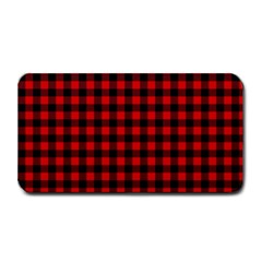 Lumberjack Plaid Fabric Pattern Red Black Medium Bar Mats by EDDArt