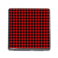 Lumberjack Plaid Fabric Pattern Red Black Memory Card Reader (square)