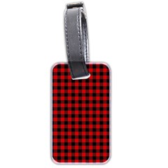 Lumberjack Plaid Fabric Pattern Red Black Luggage Tags (two Sides)