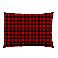 Lumberjack Plaid Fabric Pattern Red Black Pillow Case (two Sides) by EDDArt