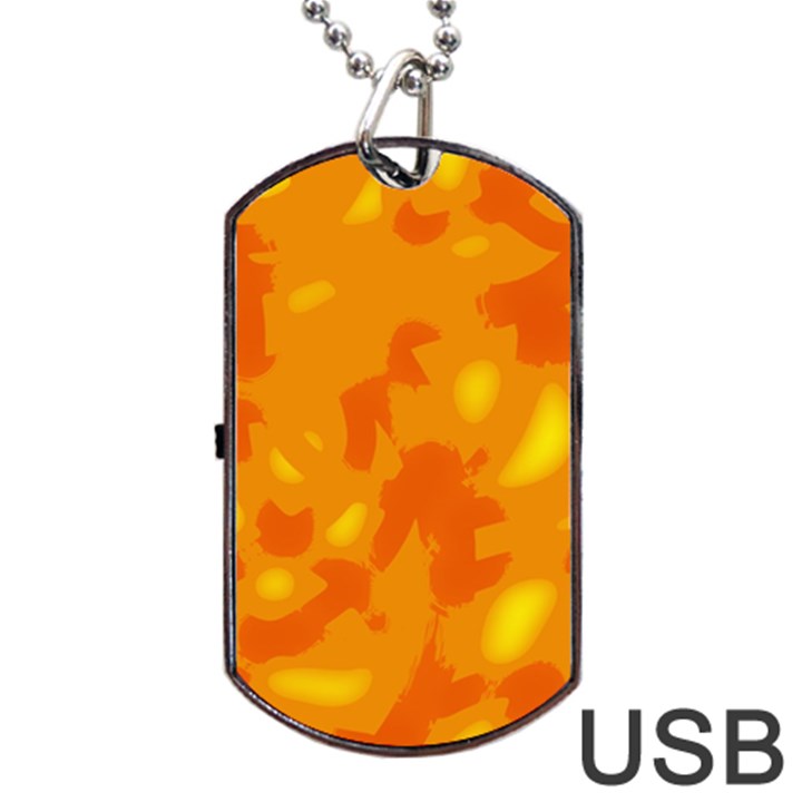 Orange decor Dog Tag USB Flash (One Side)