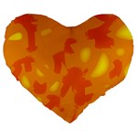 Orange decor Large 19  Premium Flano Heart Shape Cushions Front