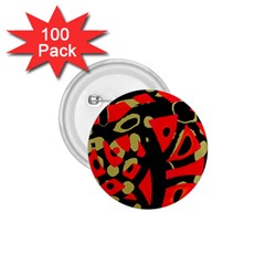 Red Artistic Design 1 75  Buttons (100 Pack) 