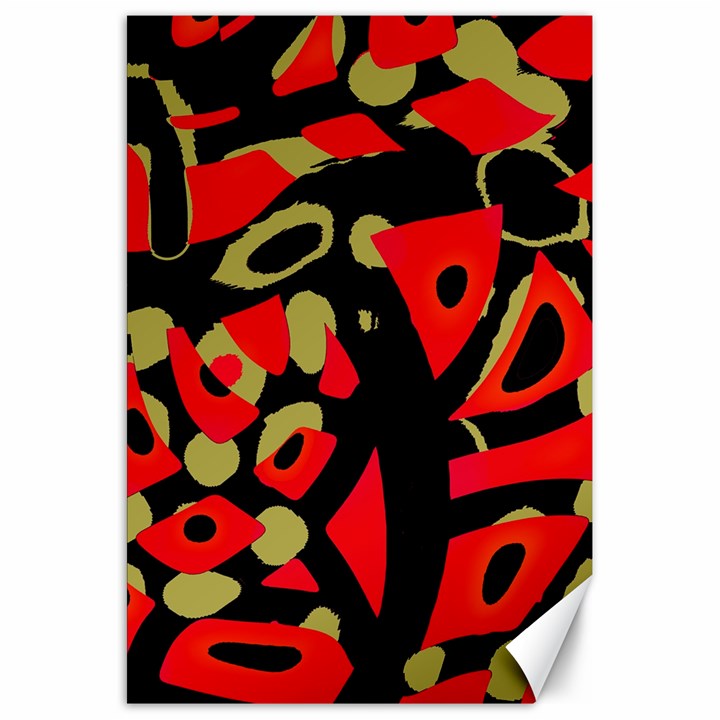 Red artistic design Canvas 20  x 30  