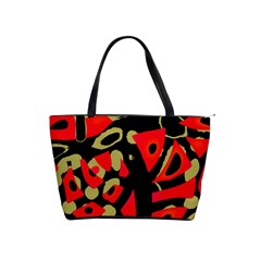 Red Artistic Design Shoulder Handbags by Valentinaart