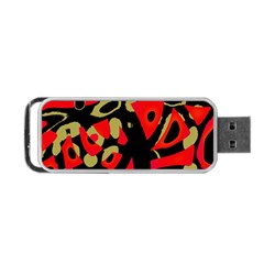 Red Artistic Design Portable Usb Flash (two Sides) by Valentinaart