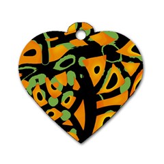 Abstract Animal Print Dog Tag Heart (two Sides) by Valentinaart