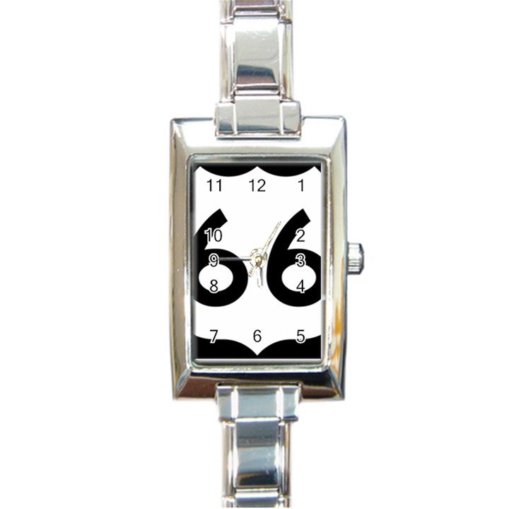 U.S. Route 66 Rectangle Italian Charm Watch