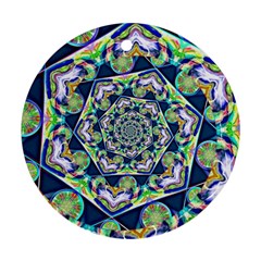 Power Spiral Polygon Blue Green White Ornament (round)  by EDDArt