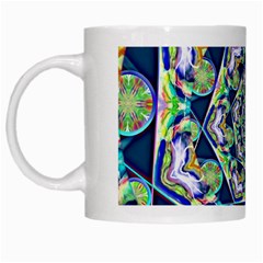 Power Spiral Polygon Blue Green White White Mugs by EDDArt