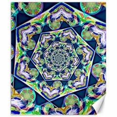 Power Spiral Polygon Blue Green White Canvas 8  X 10  by EDDArt