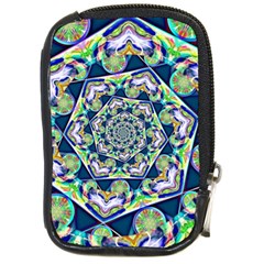 Power Spiral Polygon Blue Green White Compact Camera Cases by EDDArt