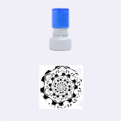 Power Spiral Polygon Blue Green White Rubber Round Stamps (small) by EDDArt