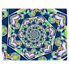 Power Spiral Polygon Blue Green White Double Sided Flano Blanket (medium)  by EDDArt