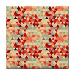 Modern Hipster Triangle Pattern Red Blue Beige Face Towel Front