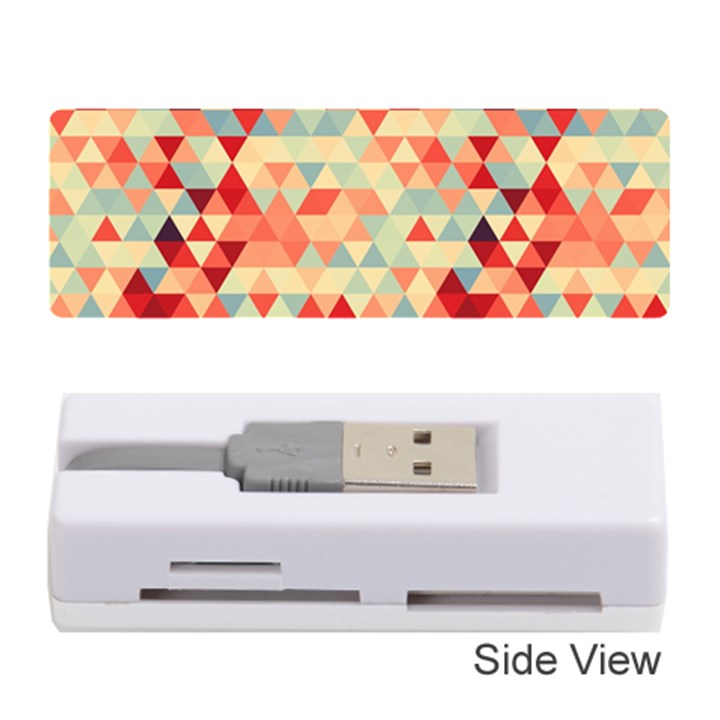 Modern Hipster Triangle Pattern Red Blue Beige Memory Card Reader (Stick) 