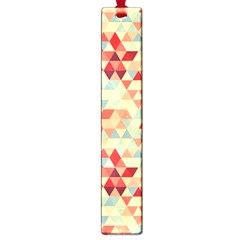 Modern Hipster Triangle Pattern Red Blue Beige Large Book Marks by EDDArt