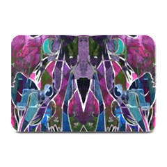 Sly Dog Modern Grunge Style Blue Pink Violet Plate Mats by EDDArt