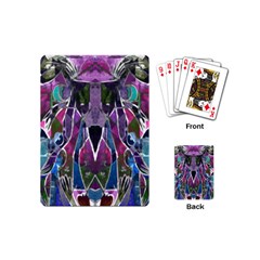 Sly Dog Modern Grunge Style Blue Pink Violet Playing Cards (mini)  by EDDArt