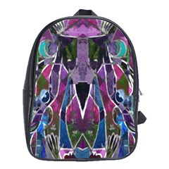 Sly Dog Modern Grunge Style Blue Pink Violet School Bags (xl)  by EDDArt