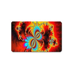 Crazy Mandelbrot Fractal Red Yellow Turquoise Magnet (name Card) by EDDArt