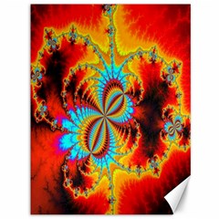 Crazy Mandelbrot Fractal Red Yellow Turquoise Canvas 36  X 48   by EDDArt