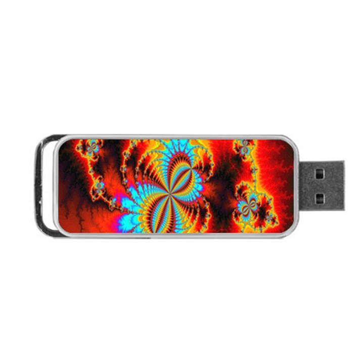Crazy Mandelbrot Fractal Red Yellow Turquoise Portable USB Flash (One Side)