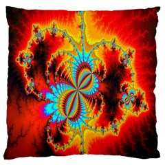 Crazy Mandelbrot Fractal Red Yellow Turquoise Standard Flano Cushion Case (two Sides)