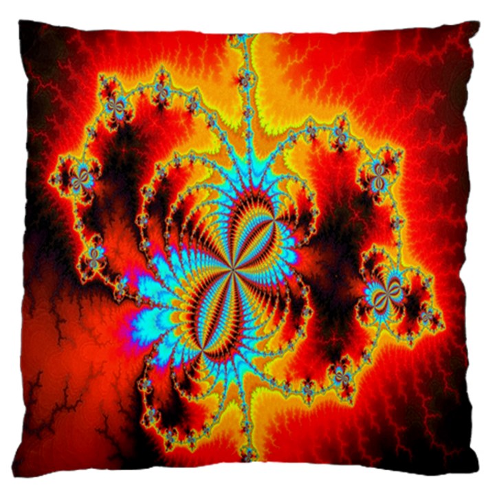 Crazy Mandelbrot Fractal Red Yellow Turquoise Standard Flano Cushion Case (Two Sides)