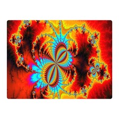 Crazy Mandelbrot Fractal Red Yellow Turquoise Double Sided Flano Blanket (mini)  by EDDArt