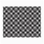 Modern Dots In Squares Mosaic Black White Small Glasses Cloth Front