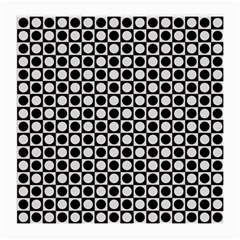 Modern Dots In Squares Mosaic Black White Medium Glasses Cloth (2-side) by EDDArt