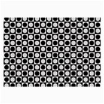 Modern Dots In Squares Mosaic Black White Large Glasses Cloth (2-Side) Back