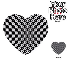 Modern Dots In Squares Mosaic Black White Multi-purpose Cards (heart)  by EDDArt