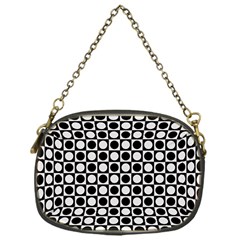 Modern Dots In Squares Mosaic Black White Chain Purses (one Side)  by EDDArt