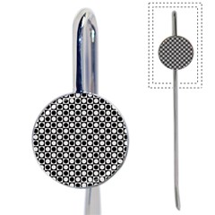 Modern Dots In Squares Mosaic Black White Book Mark